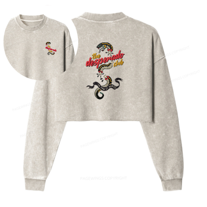 Pagewings The Desperado Club Washed Crop Sweatshirt