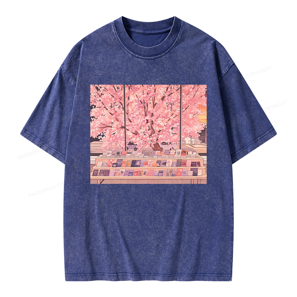 Pagewings Cozy Reading Unisex Washed T-shirt