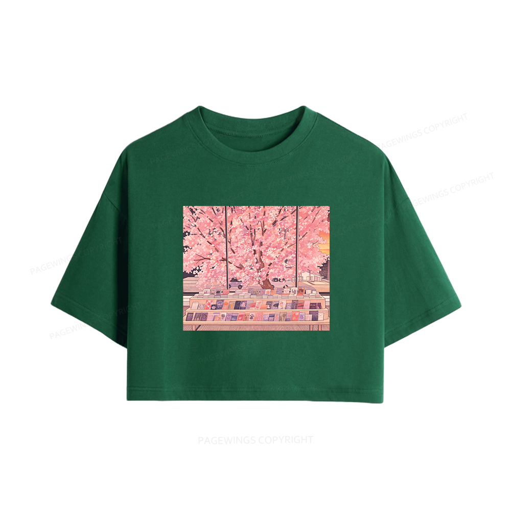 Pagewings Cozy Reading Women Crop Tops