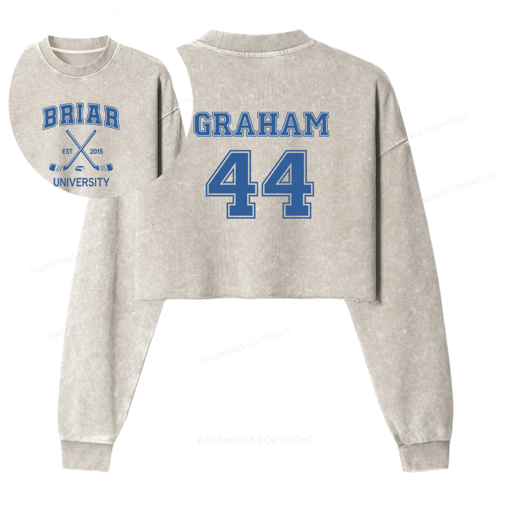 Pagewings Hockey Romance Washed Crop Sweatshirt