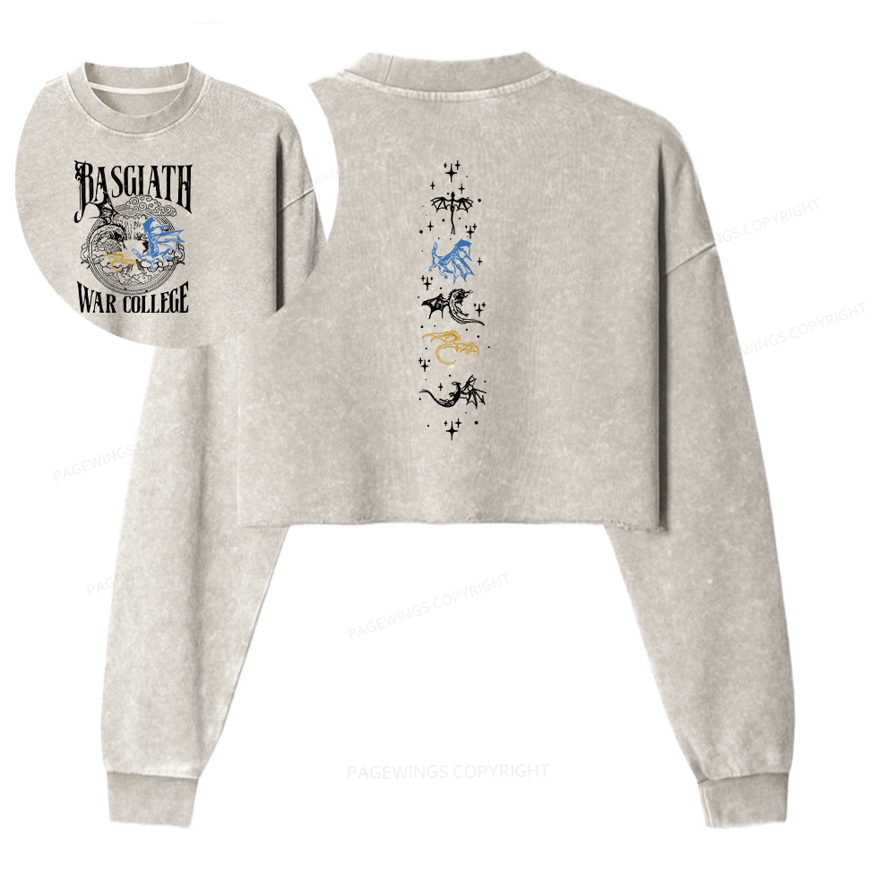Pagewings Fantasy Bookish Washed Crop Sweatshirt