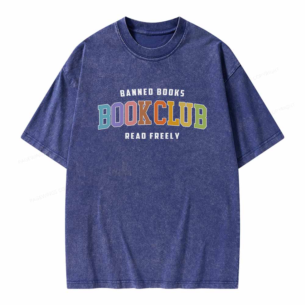 Pagewings Banned Book Book Club Unisex Washed T-shirt