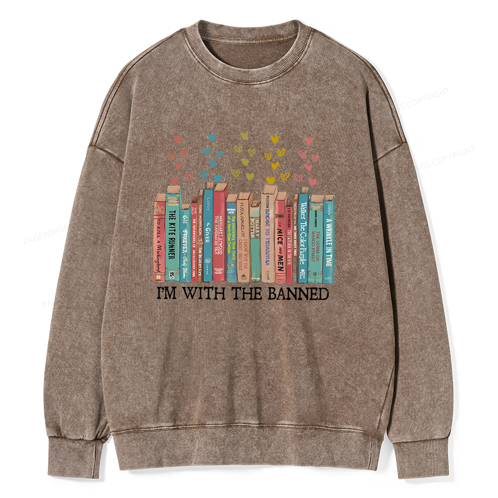 Pagewings I‘m With The Banned Unisex Washed Sweatshirt