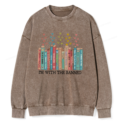 Pagewings I‘m With The Banned Unisex Washed Sweatshirt