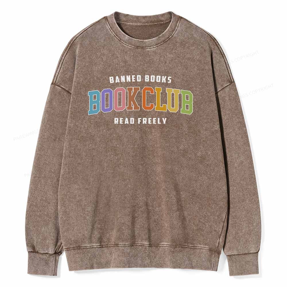 Pagewings Banned Book Book Club Unisex Washed Sweatshirt
