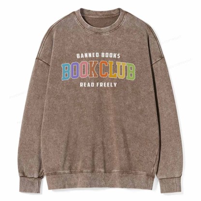Pagewings Banned Book Book Club Unisex Washed Sweatshirt