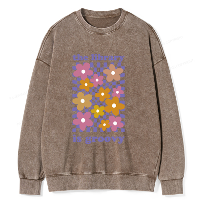Pagewings The Library is Groovy Unisex Washed Sweatshirt