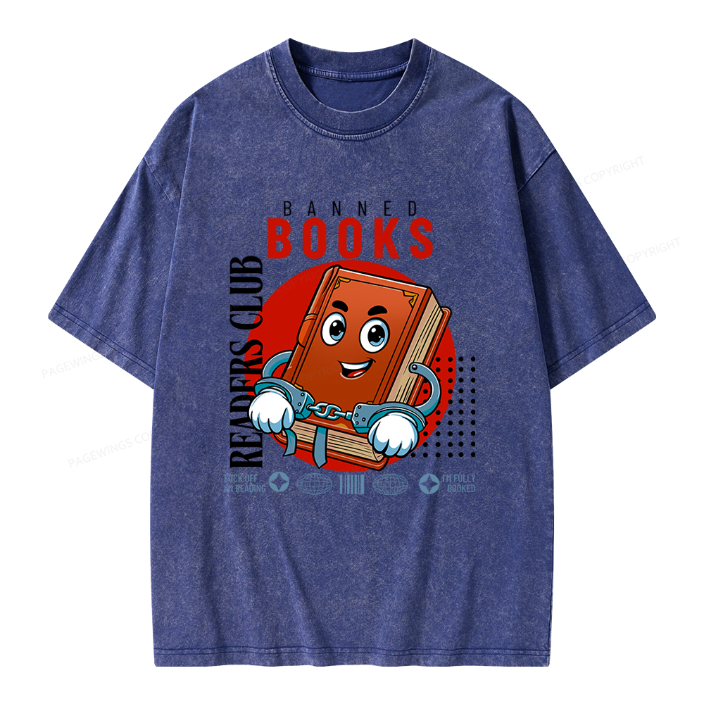 Pagewings Banned book readers club Unisex Washed T-shirt