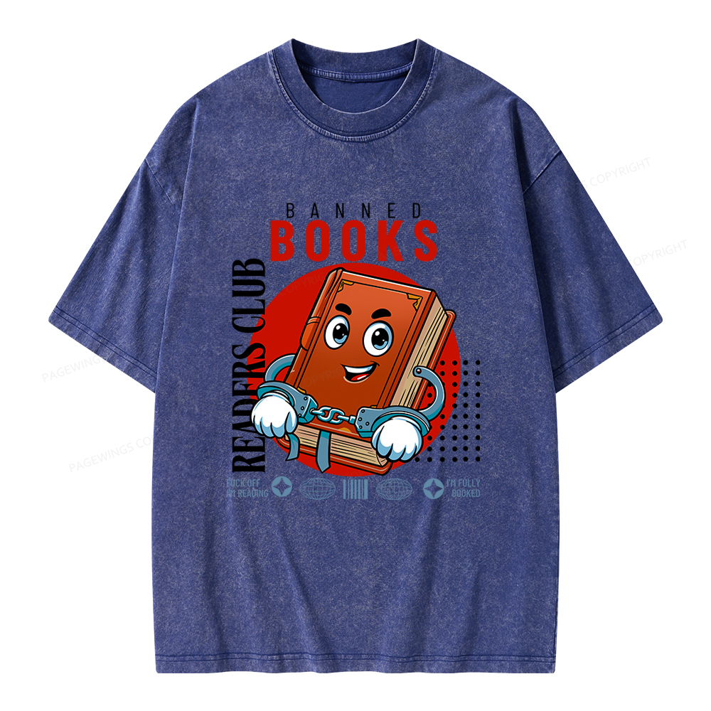 Pagewings Banned book readers club Unisex Washed T-shirt