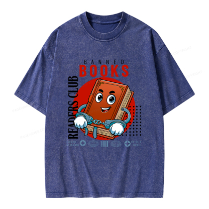 Pagewings Banned book readers club Unisex Washed T-shirt