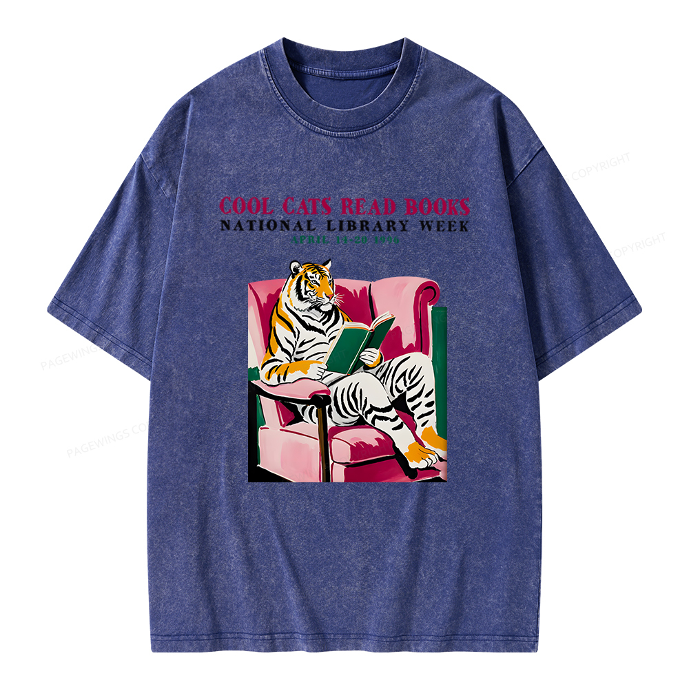Pagewings Library Week Poster 1996 Unisex Washed T-shirt