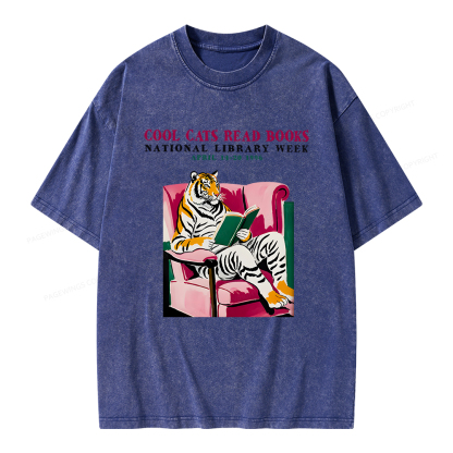 Pagewings Library Week Poster 1996 Unisex Washed T-shirt