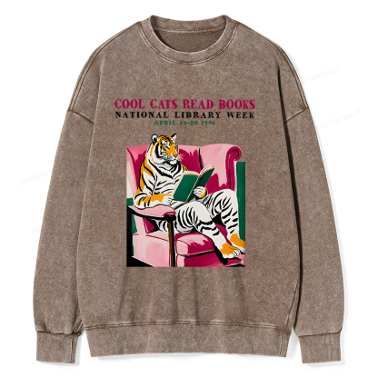 Pagewings Library Week Poster 1996 Unisex Washed Sweatshirt
