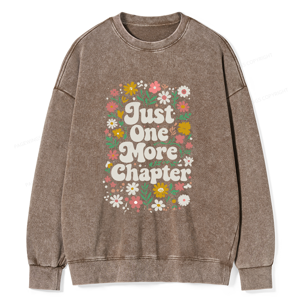 Pagewings Just One More Chapter Unisex Washed Sweatshirt