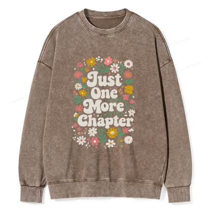 Pagewings Just One More Chapter Unisex Washed Sweatshirt