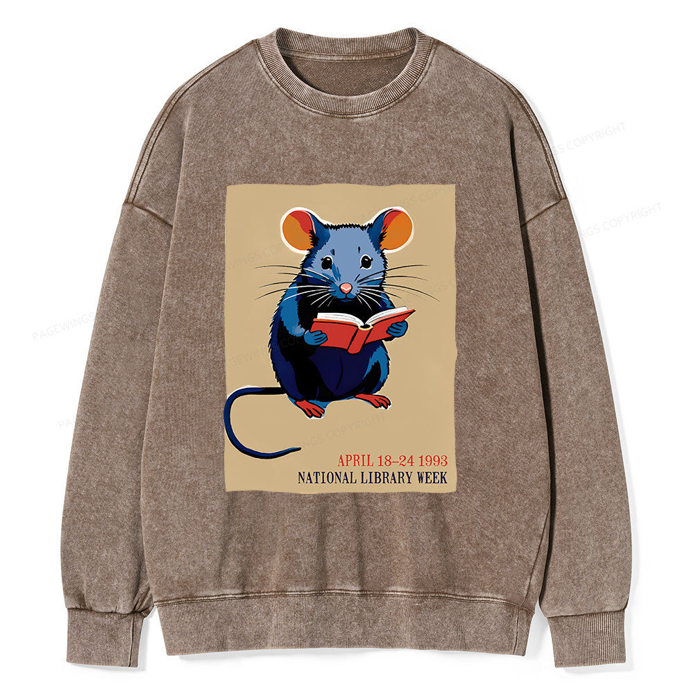 Pagewings National Library Week Unisex Washed Sweatshirt