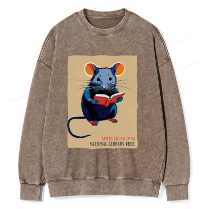 Pagewings National Library Week Unisex Washed Sweatshirt