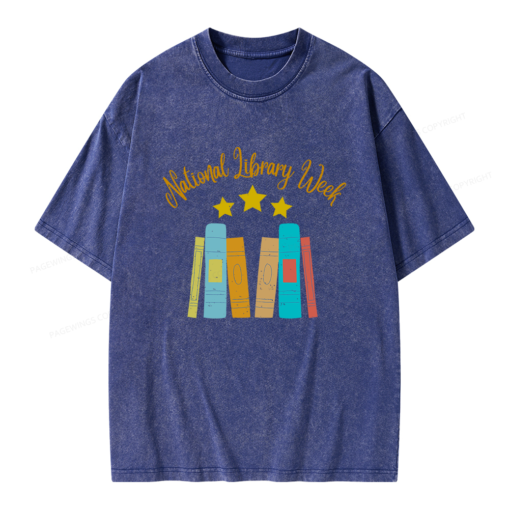 Pagewings National Library Week Unisex Washed T-shirt