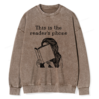 Pagewings This Is The Readers Phone Unisex Washed Sweatshirt