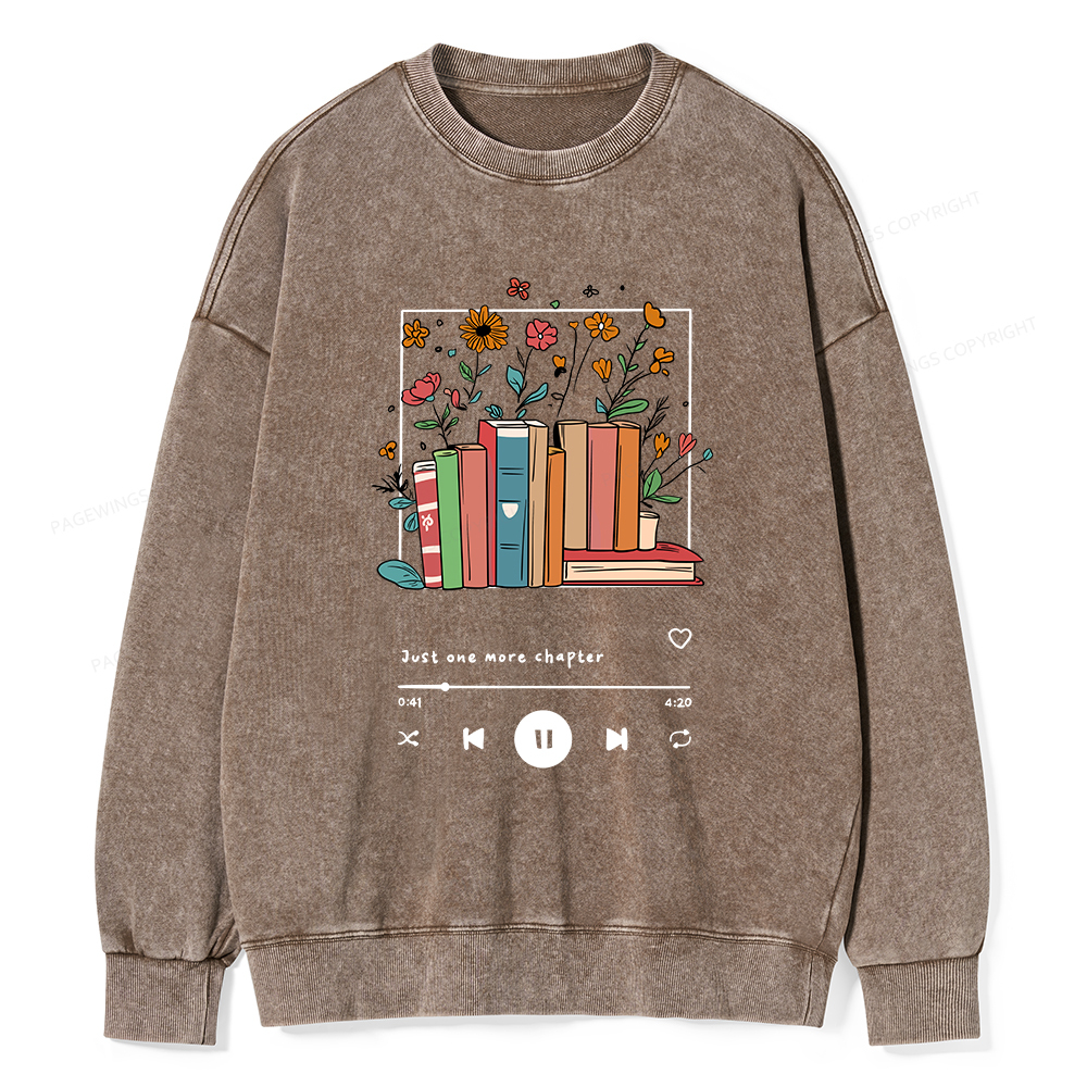 Pagewings Just One More Chapter Unisex Washed Sweatshirt