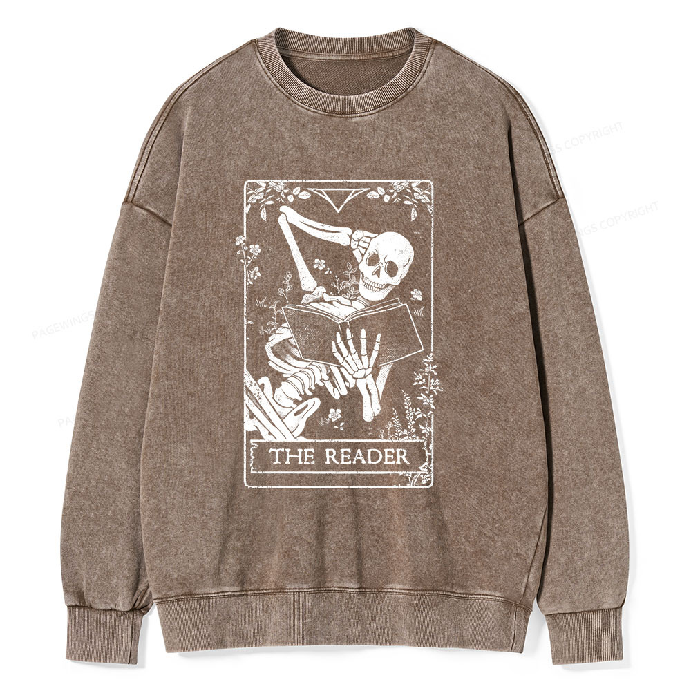Pagewings The Reader Unisex Washed Sweatshirt