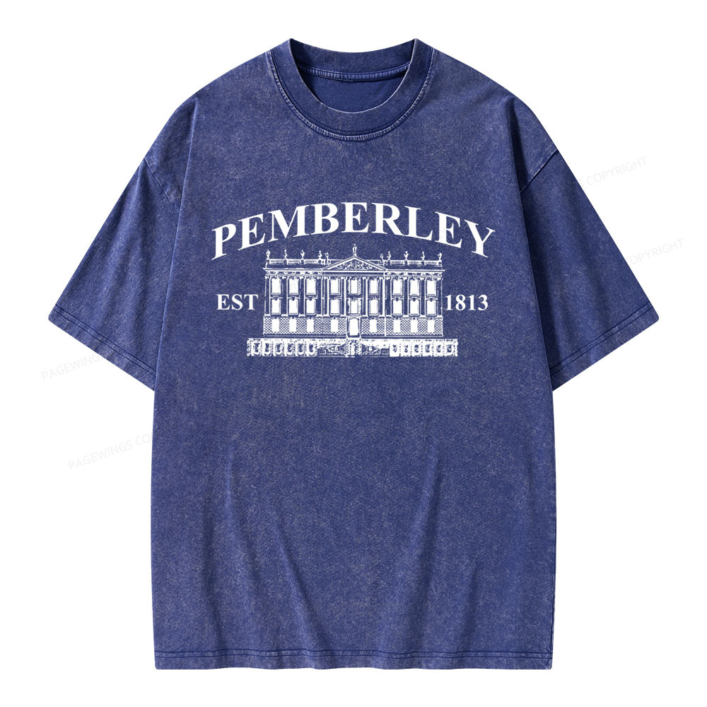 Pagewings Pemberley Unisex EST 1813 Washed T-shirt