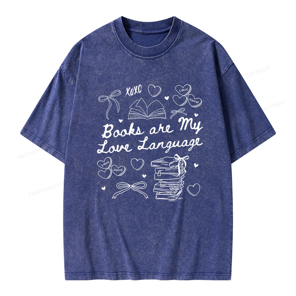 Pagewings Books Are My Love Language Unisex Washed T-shirt