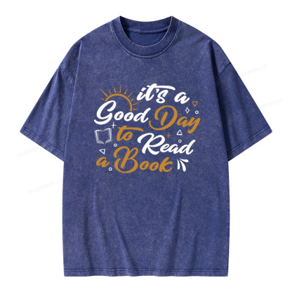 Pagewings It's A Good Day To Read A Book Unisex Washed T-shirt