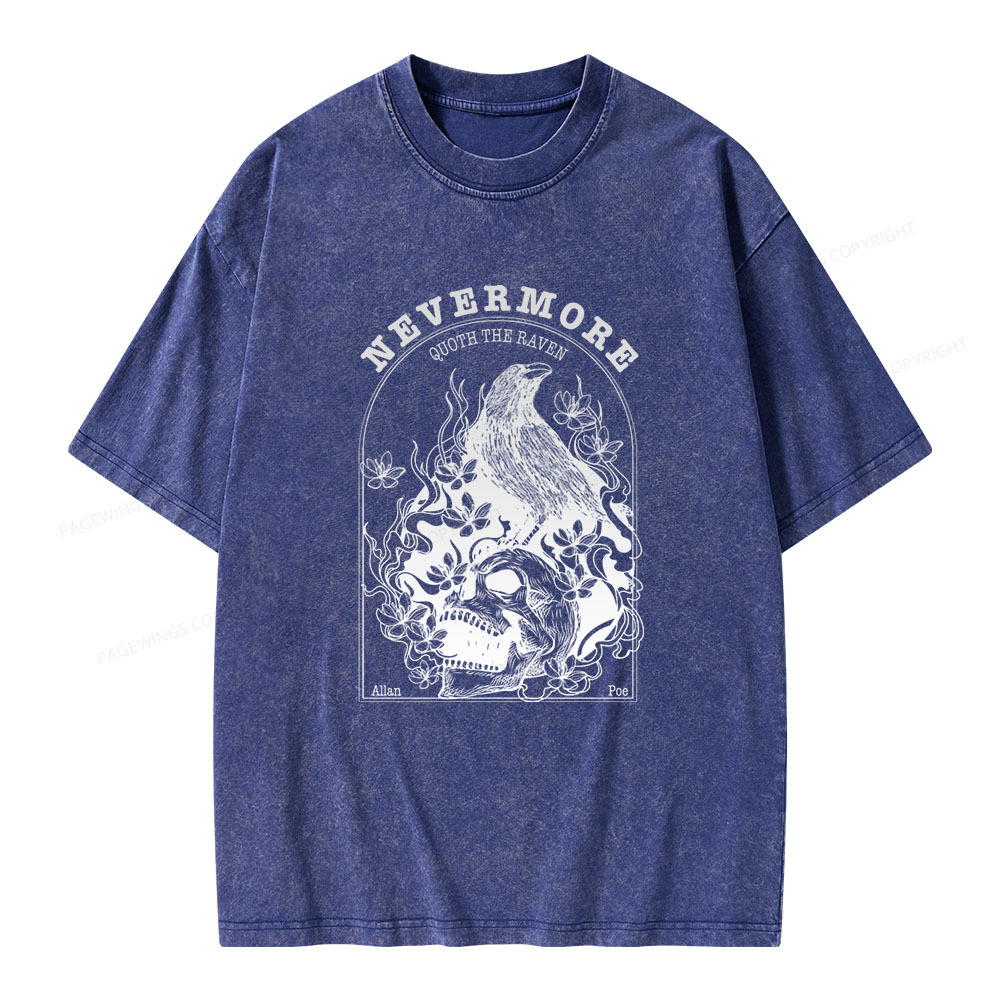 Pagewings Nevermore Quoth The Raven Unisex Washed T-shirt