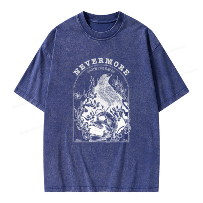 Pagewings Nevermore Quoth The Raven Unisex Washed T-shirt