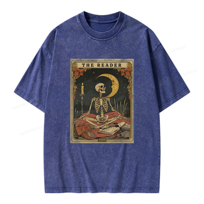 Pagewings The Reader Tarot Card Unisex Washed T-shirt