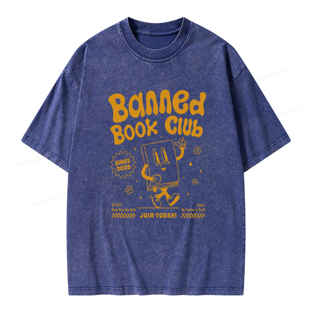 Pagewings Banned Book Club Unisex Washed T-shirt