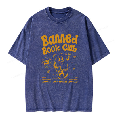 Pagewings Banned Book Club Unisex Washed T-shirt