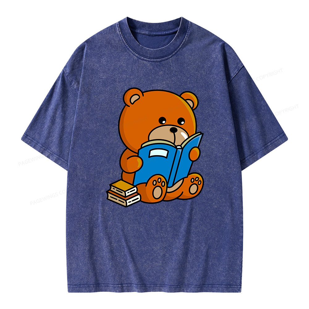 Pagewings Bookish Bear Unisex Washed T-shirt
