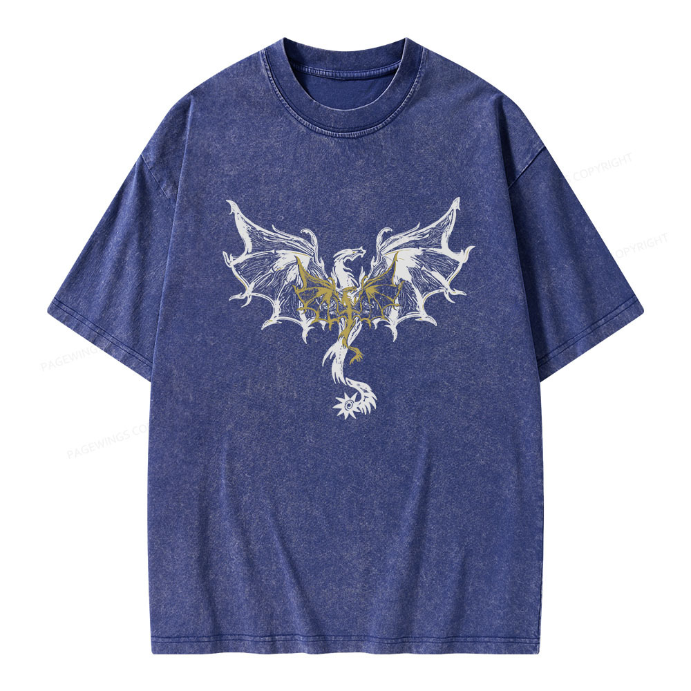 Pagewings Dragon Fantasty Unisex Washed T-shirt