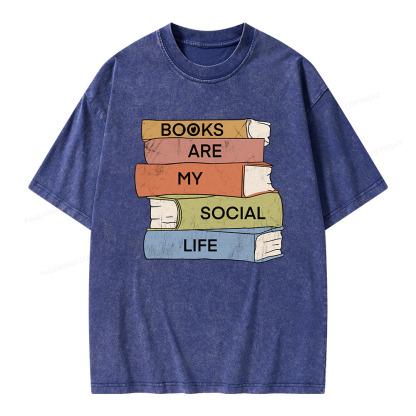 Pagewings Books Are My Social Life Unisex Washed T-shirt