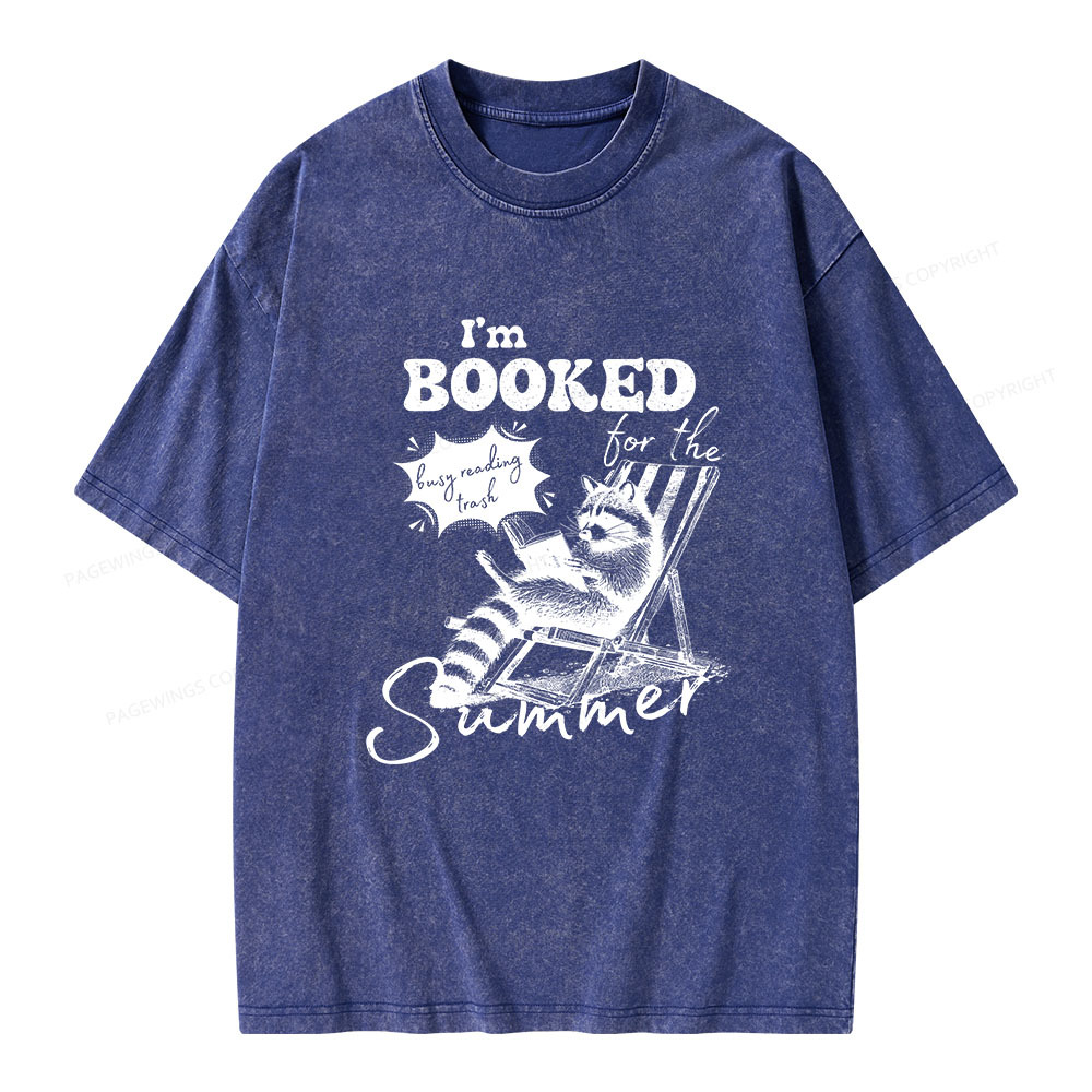 Pagewings I'm Booked For The Summer Unisex Washed T-shirt