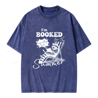 Pagewings I'm Booked For The Summer Unisex Washed T-shirt
