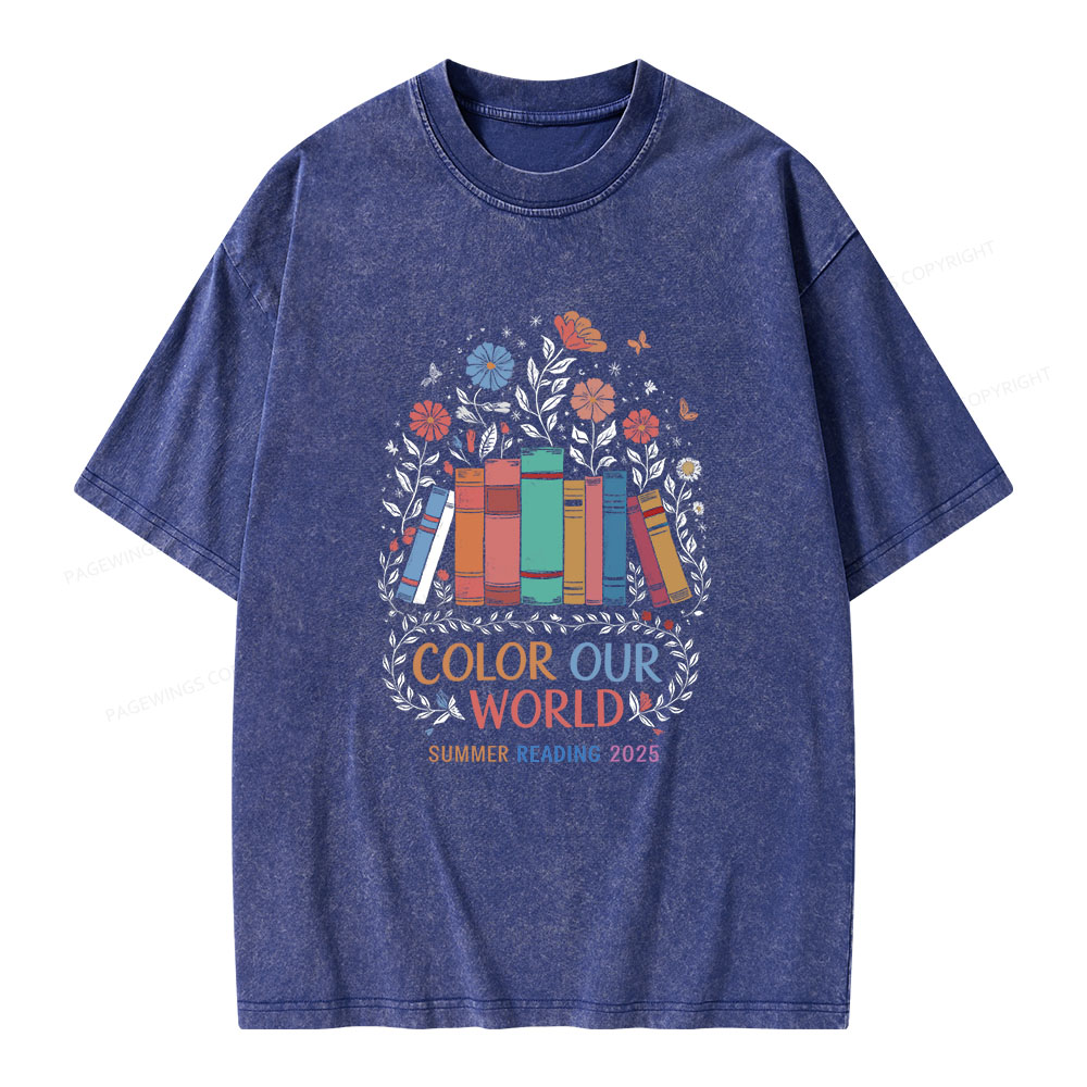 Pagewings Color Our World  Unisex Washed T-shirt
