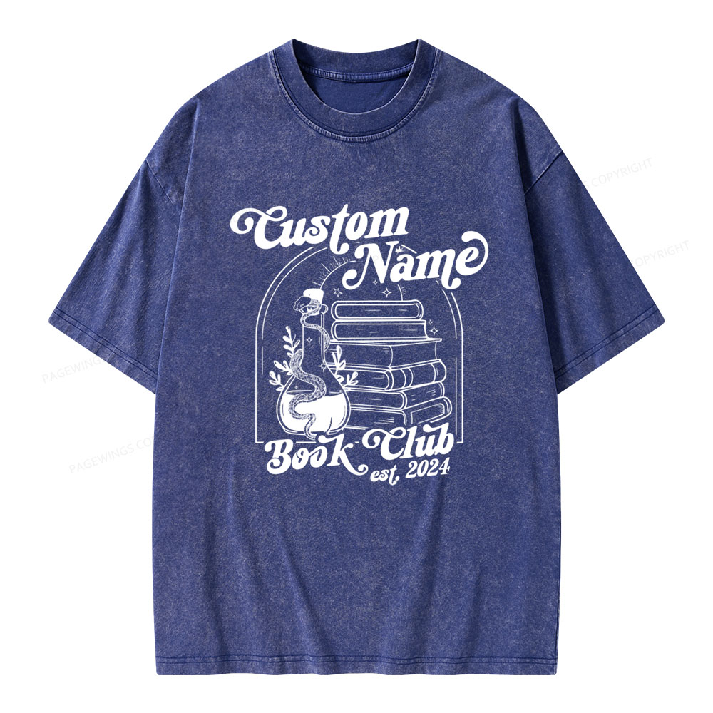 Pagewings Personalized Custom Book Club Unisex Washed T-shirt