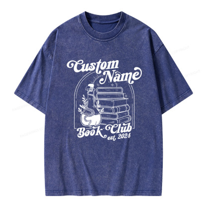 Pagewings Personalized Custom Book Club Unisex Washed T-shirt