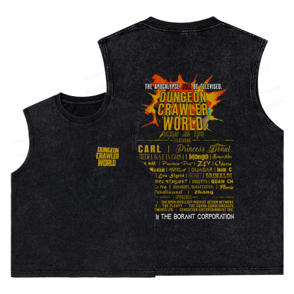 Pagewings Dungeon Crawler World Tour Unisex Washed Tank Top