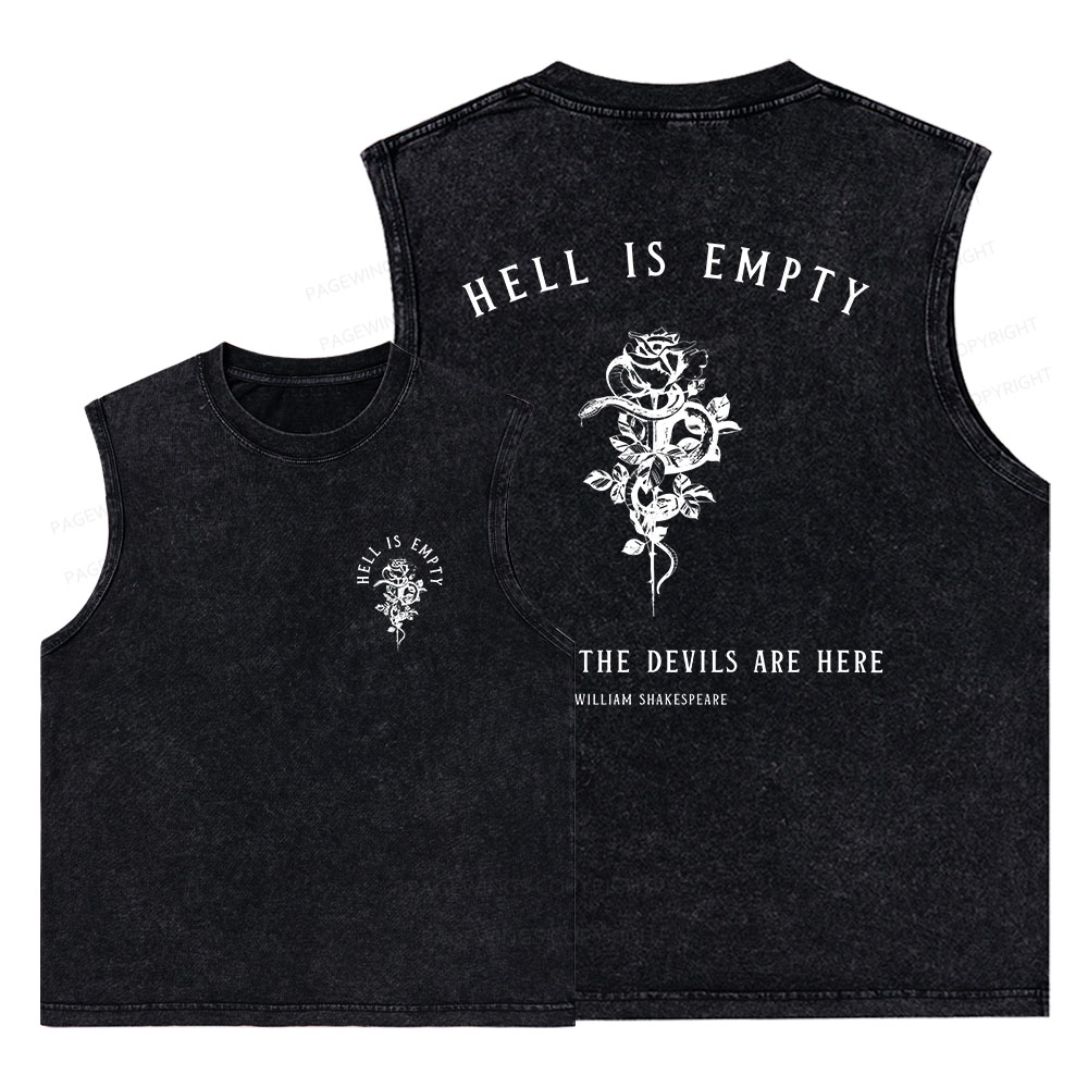 Pagewings Hell Is Empty And All The Devils Are Here Unisex Washed Tank Top