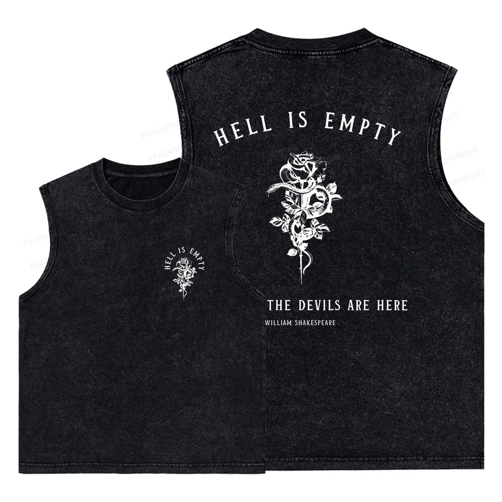 Pagewings Hell Is Empty And All The Devils Are Here Unisex Washed Tank Top