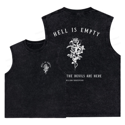 Pagewings Hell Is Empty And All The Devils Are Here Unisex Washed Tank Top