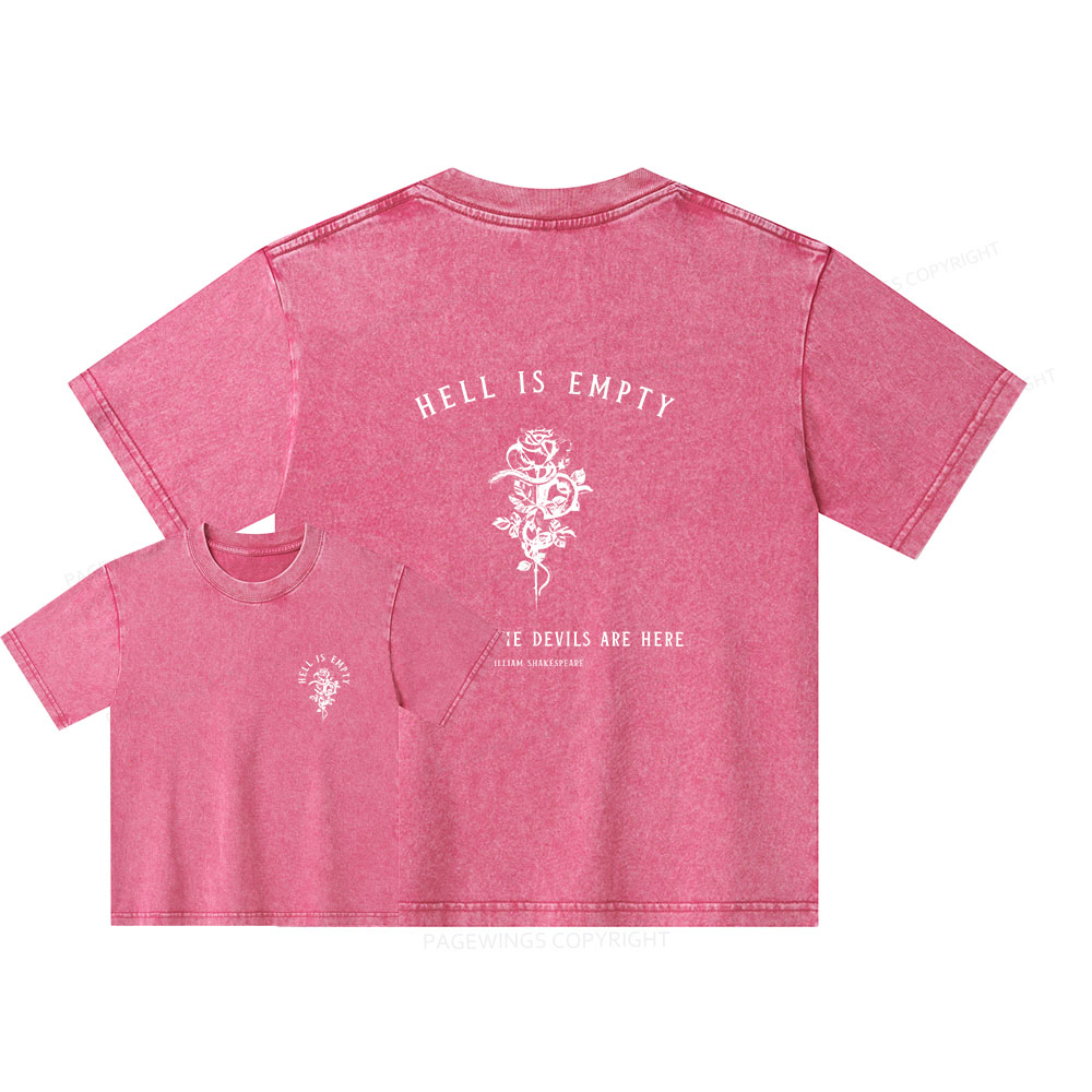 Pagewings Hell Is Empty And All The Devils Are Here Unisex Kids Washed T-shirt
