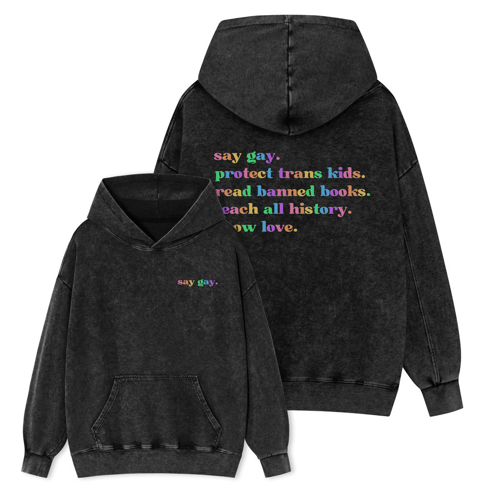 Pagewing Read Banned Books Unisex Washed Hoodie