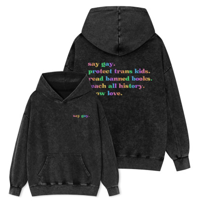Pagewing Read Banned Books Unisex Washed Hoodie
