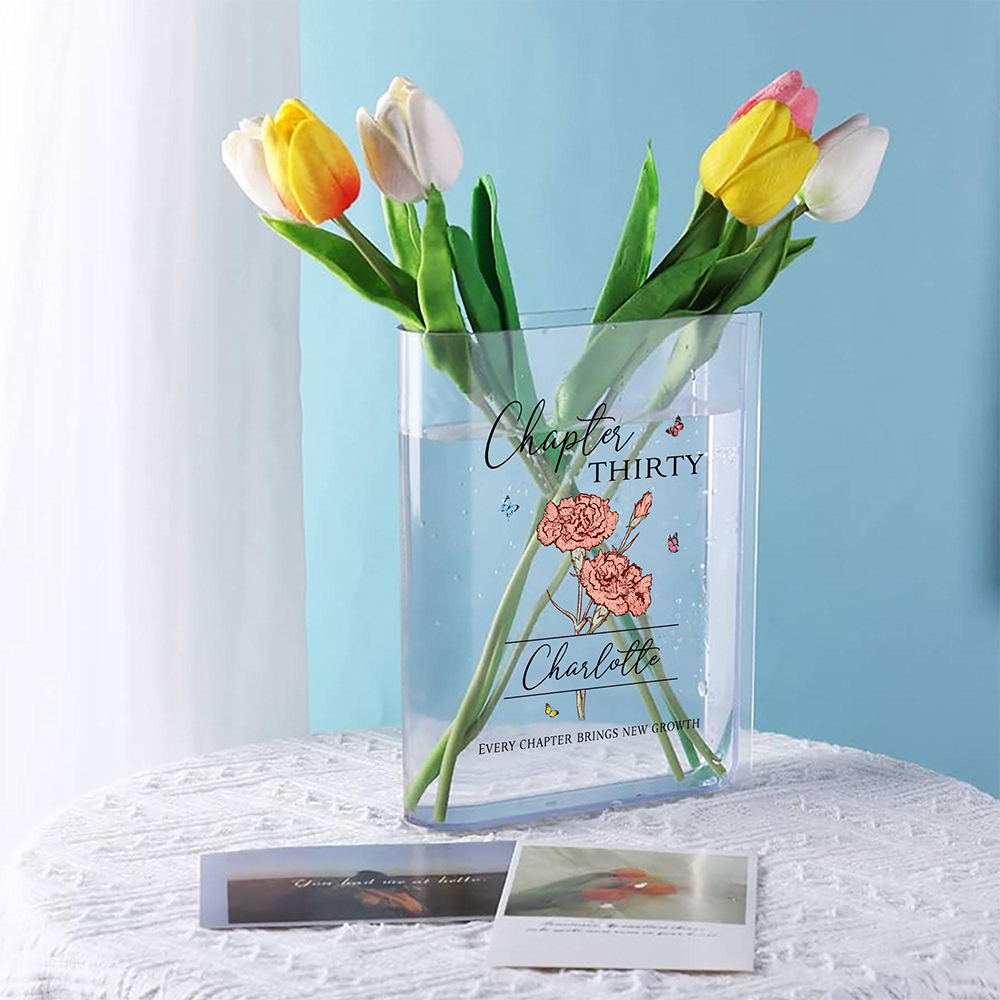 Pagewings Personalized Birthday Gift Acrylic Book Vase