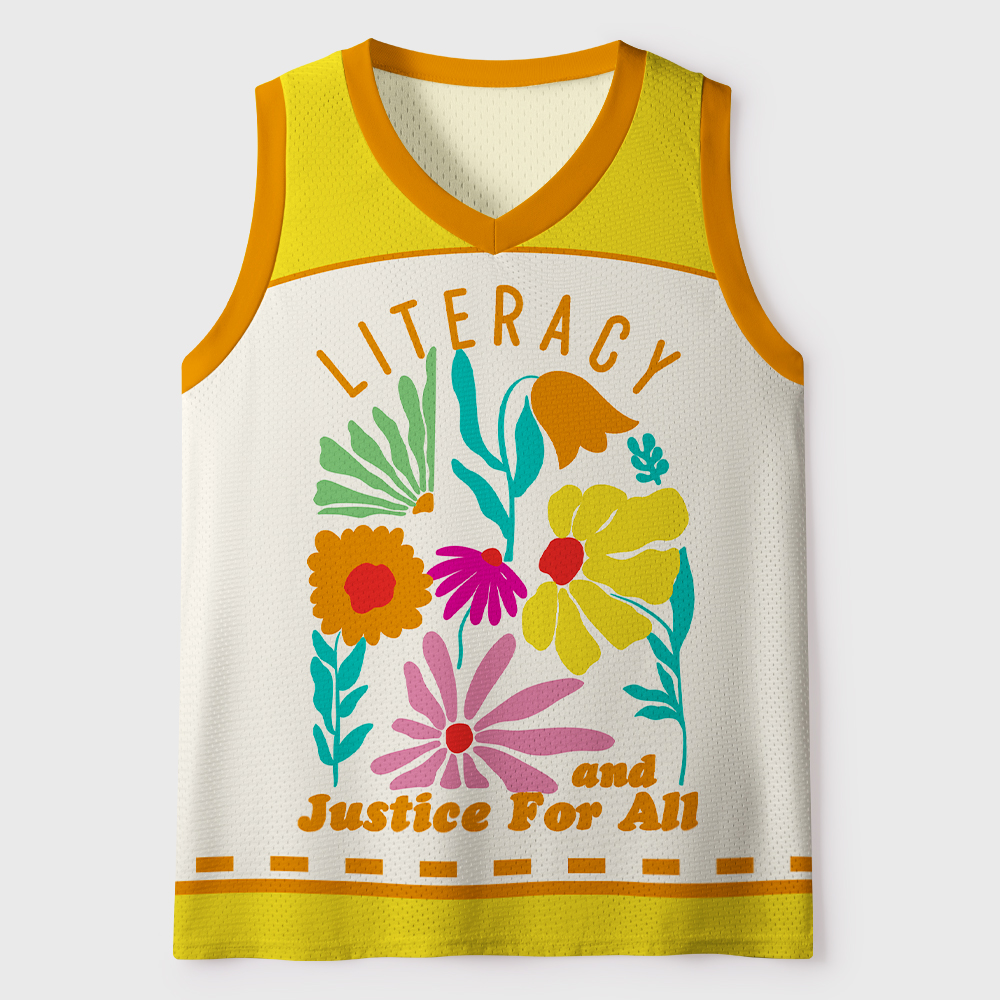 Pagewings Literacy And Justice For All Unisex Mesh Tank Top